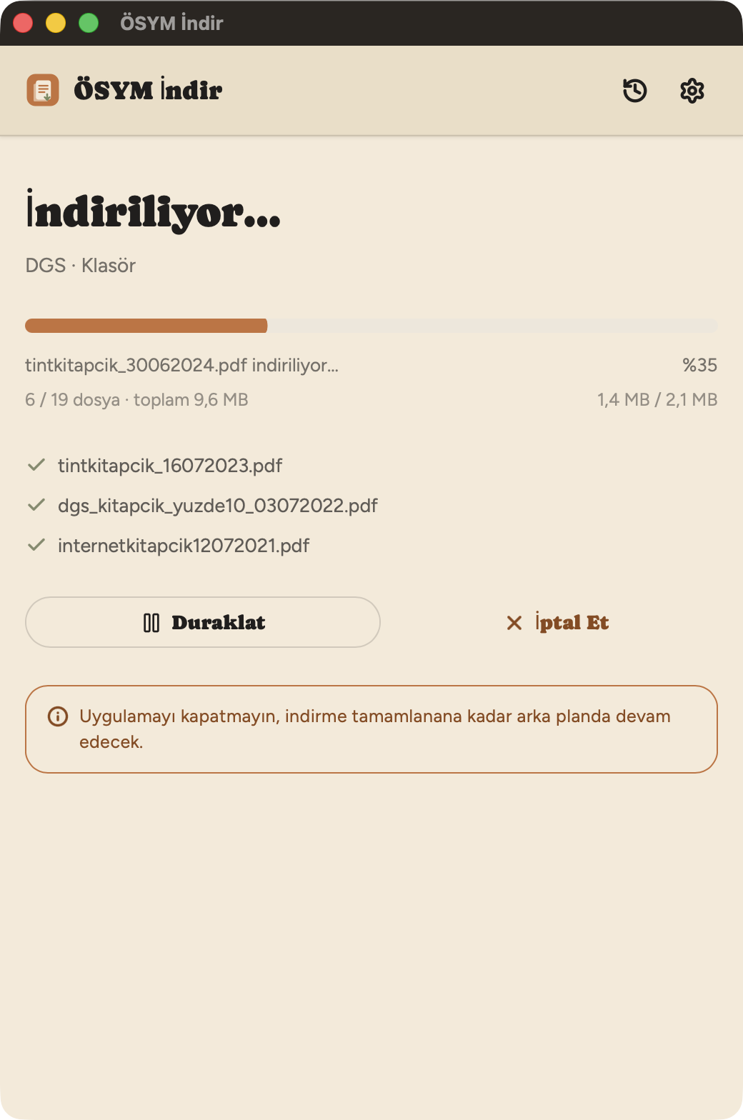 İndirme ilerlemesi